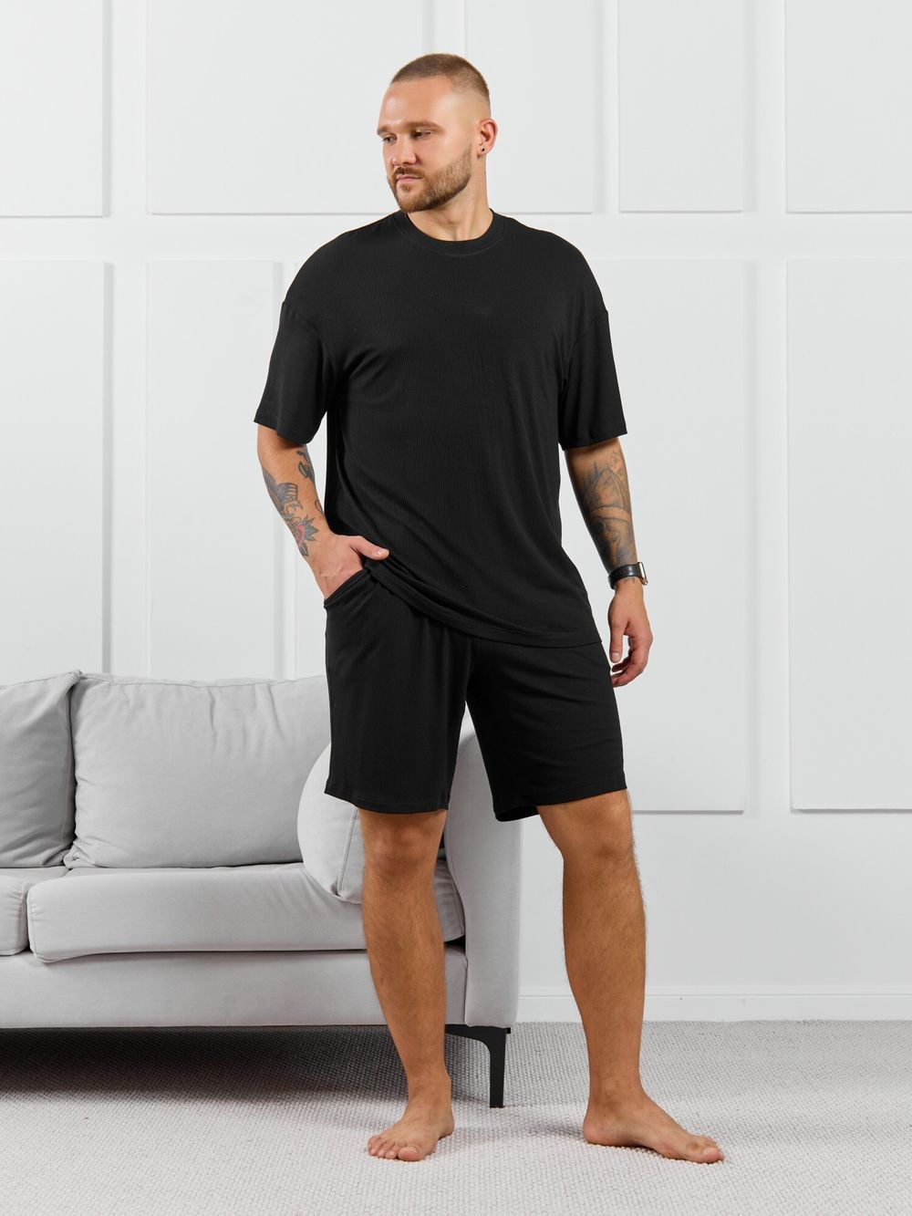 Фуфайка (футболка) мужская  Алессандро-1 Виотекс ЧЁРНЫЙ