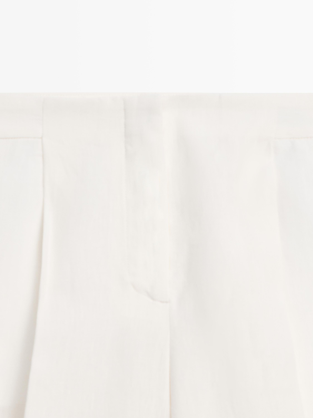 Massimo Dutti Брюки из струящегося льна, экрю