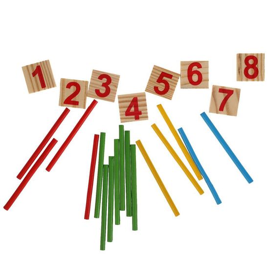 Деревянная игрушка «Синий трактор. Счётный набор» в кор. Буратино