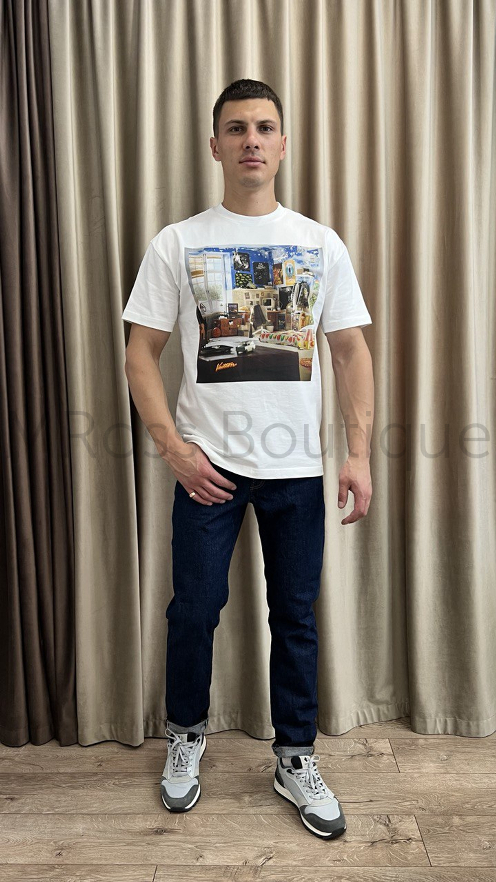Белая футболка Louis Vuitton с принтом