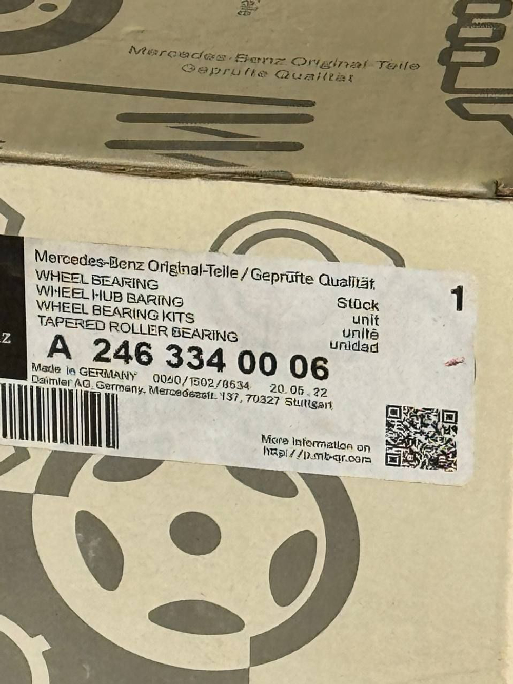 Mercedes-Benz Подшипник ступицы, арт. A2463340006, 1 шт.