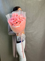 Французские розы , цвет розовый , 3 штуки