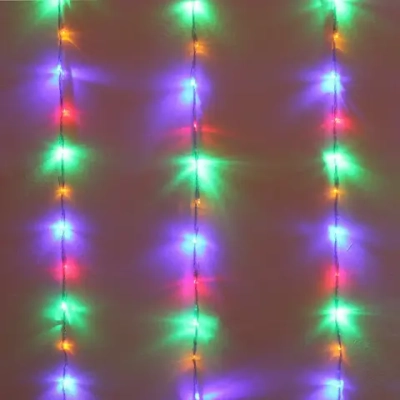 Гирлянда для улицы ЗАНАВЕС «Водопад» ш3,0* в2,0 м 480 ламп LED, прозр.пров, 6 реж, IP-54, Мультицвет (возможность соединения)
