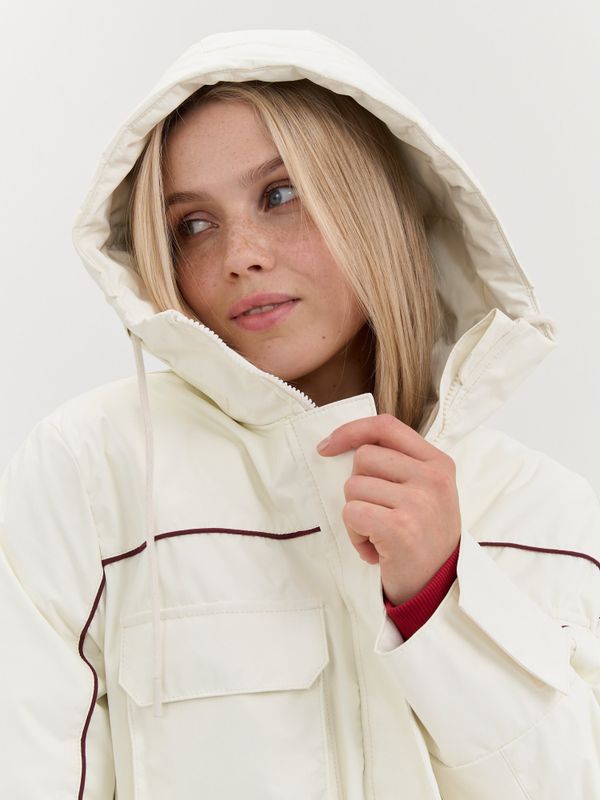 Парка демисезонная с контрастным кантом 