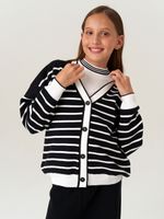Кардиган для девочки в школу AT1010 черно-белый