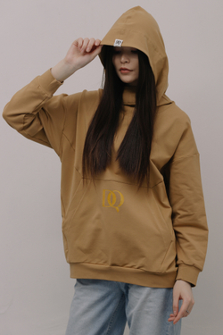 "DQ" almond hoodie