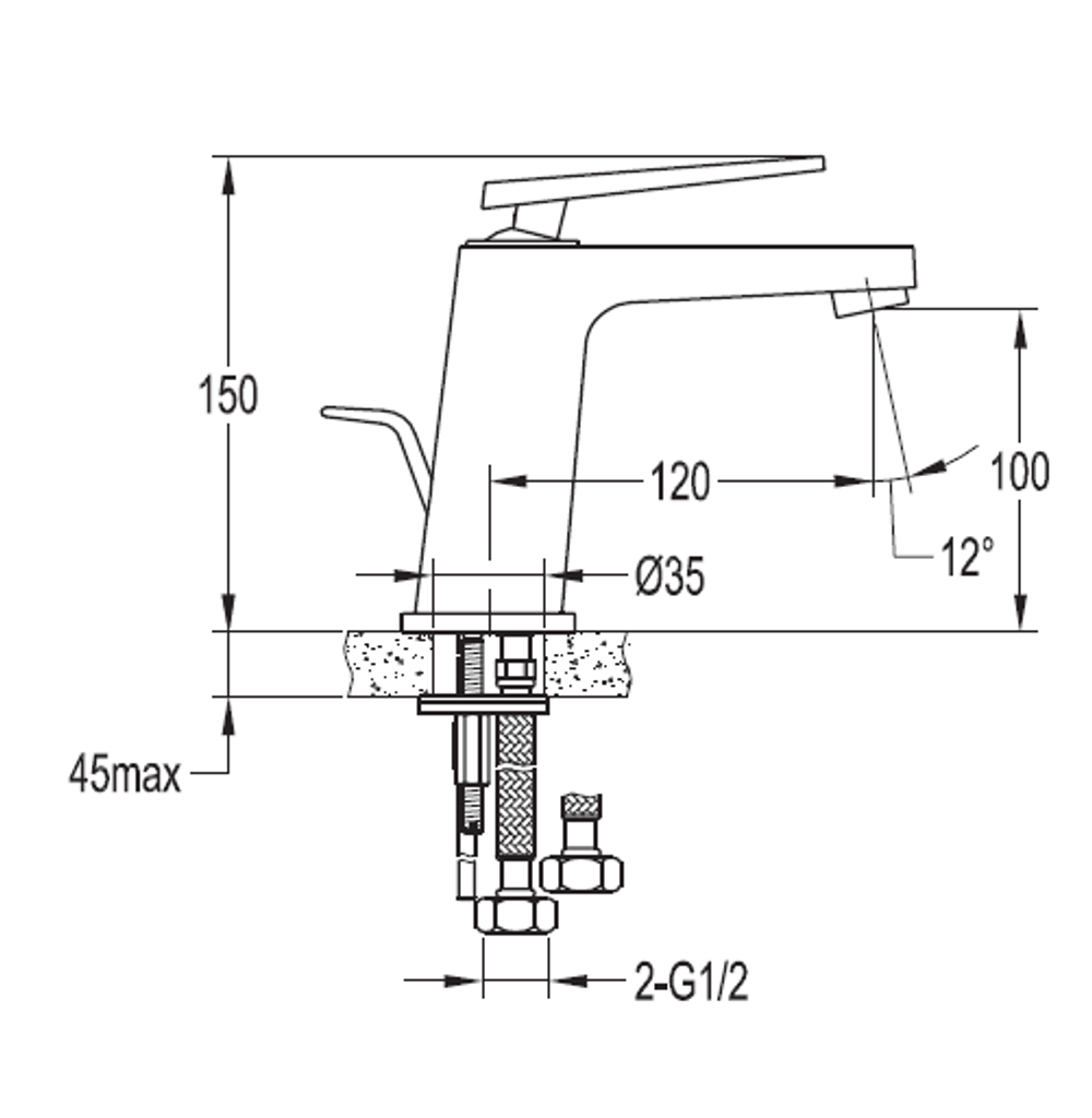 Смеситель на раковину Cezares Baden схема
