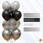 Шар (12''/30 см) Reflex, Зеркальный блеск, Серебро (981), хром, 50 шт.