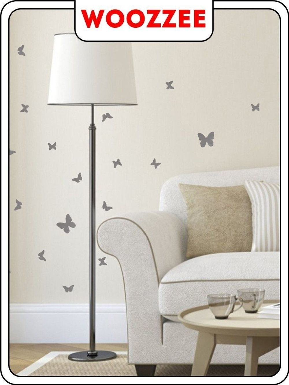 Наклейка декоративная "Бабочки серые"