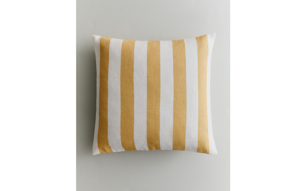 Zara Home наволочка декоративная из льна, в полоску