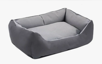 №1 Favorite Лежанка набивная, прямоугольная с бортом, велюр, Серая