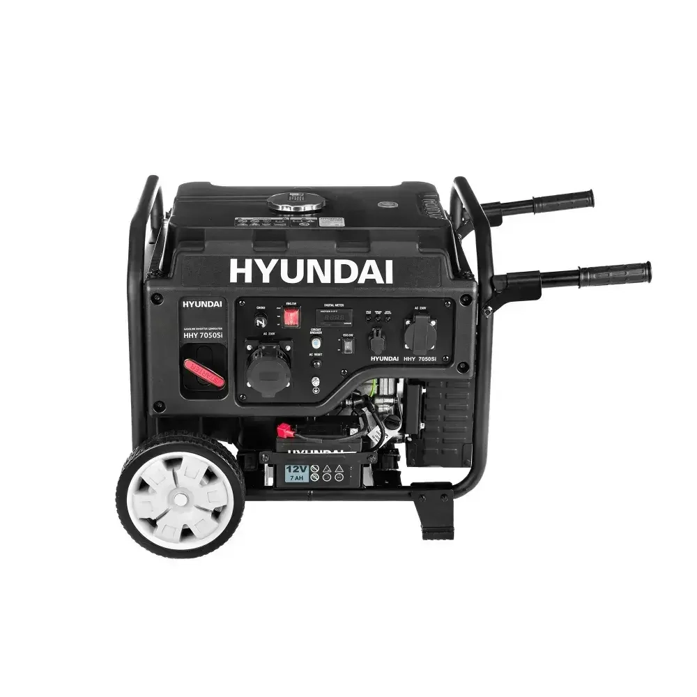 Инверторный Бензиновый генератор Hyundai HHY 7050Si, 220 В, 5.5кВт, на колёсах