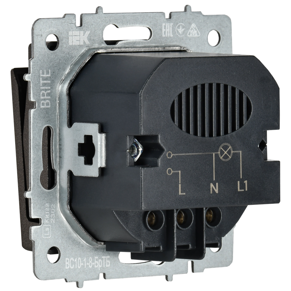 BRITE Выключатель карточный 30А ВС10-1-8-БрТБ темная бронза IEK