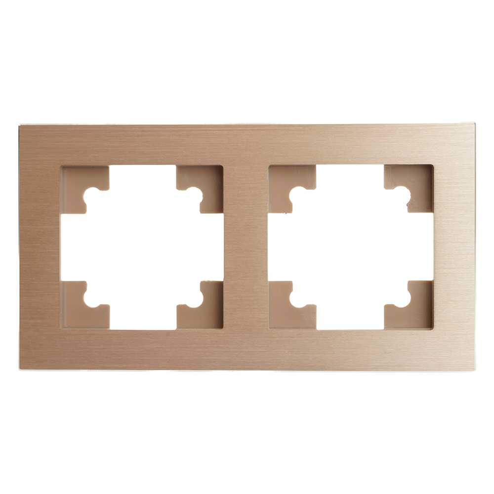 Рамка 2-местная, металл, STEKKER, MFR00-7002-02 , серия Катрин, шампань 50014