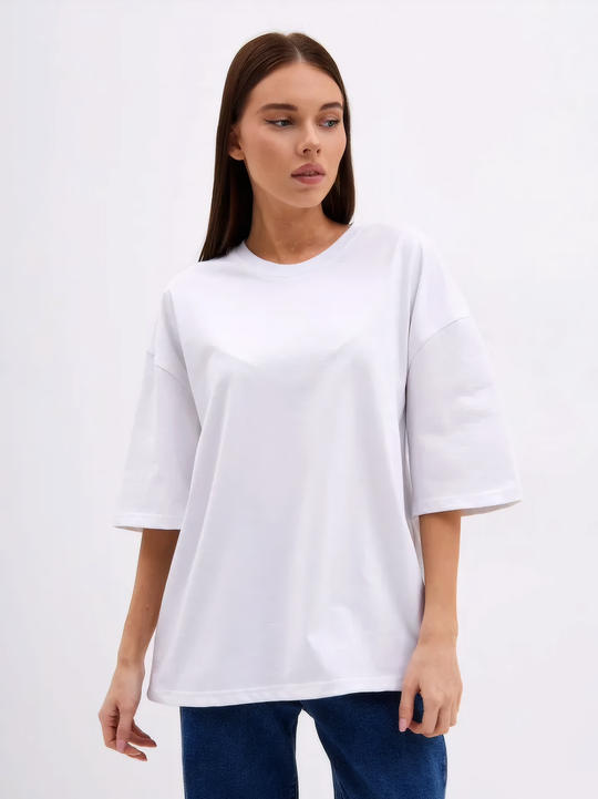 Футболка оверсайз (белый) 270 гр