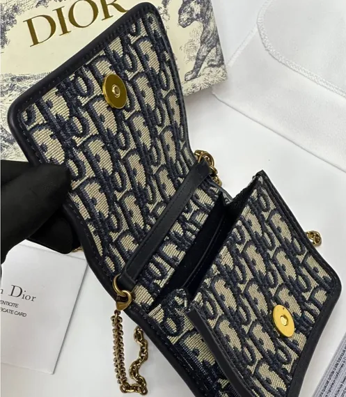 Сумка Dior 30 Montaigne жаккард Oblique nano