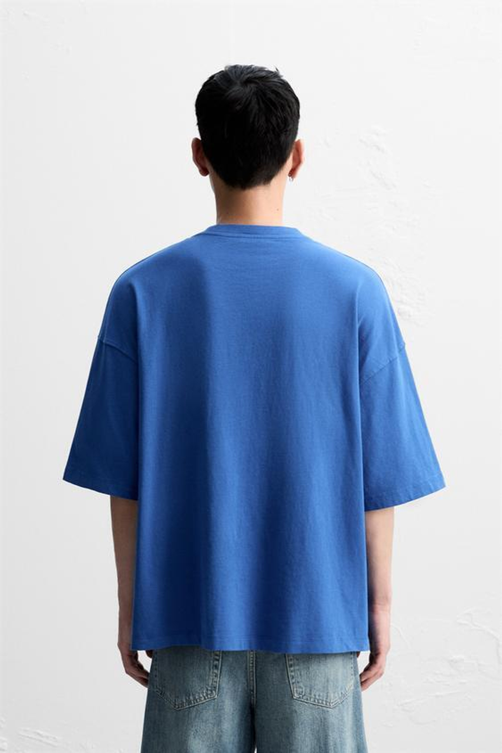 ZARA ФУТБОЛКА С ПРИНТАМИ И НАДПИСЯМИ, ЯРКО-СИНИЙ