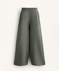 OYSHO Прямые брюки с резинкой по бокам, темный хаки