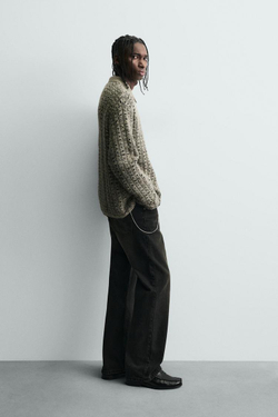 ZARA КАРДИГАН ИЗ РЕЛЬЕФНОГО ТРИКОТАЖА, КРЕМОВЫЙ