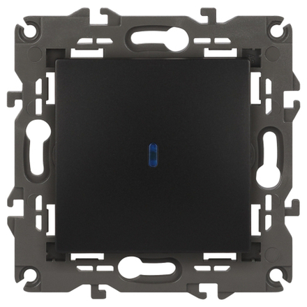 14-1102-05 ЭРА Выключатель с подсветкой, 10АХ-250В, IP20, Эра Elegance, антрацит