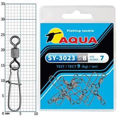 Карабин с вертлюгом для рыбалки SY-3023 №05 (упк. 8 шт.)
