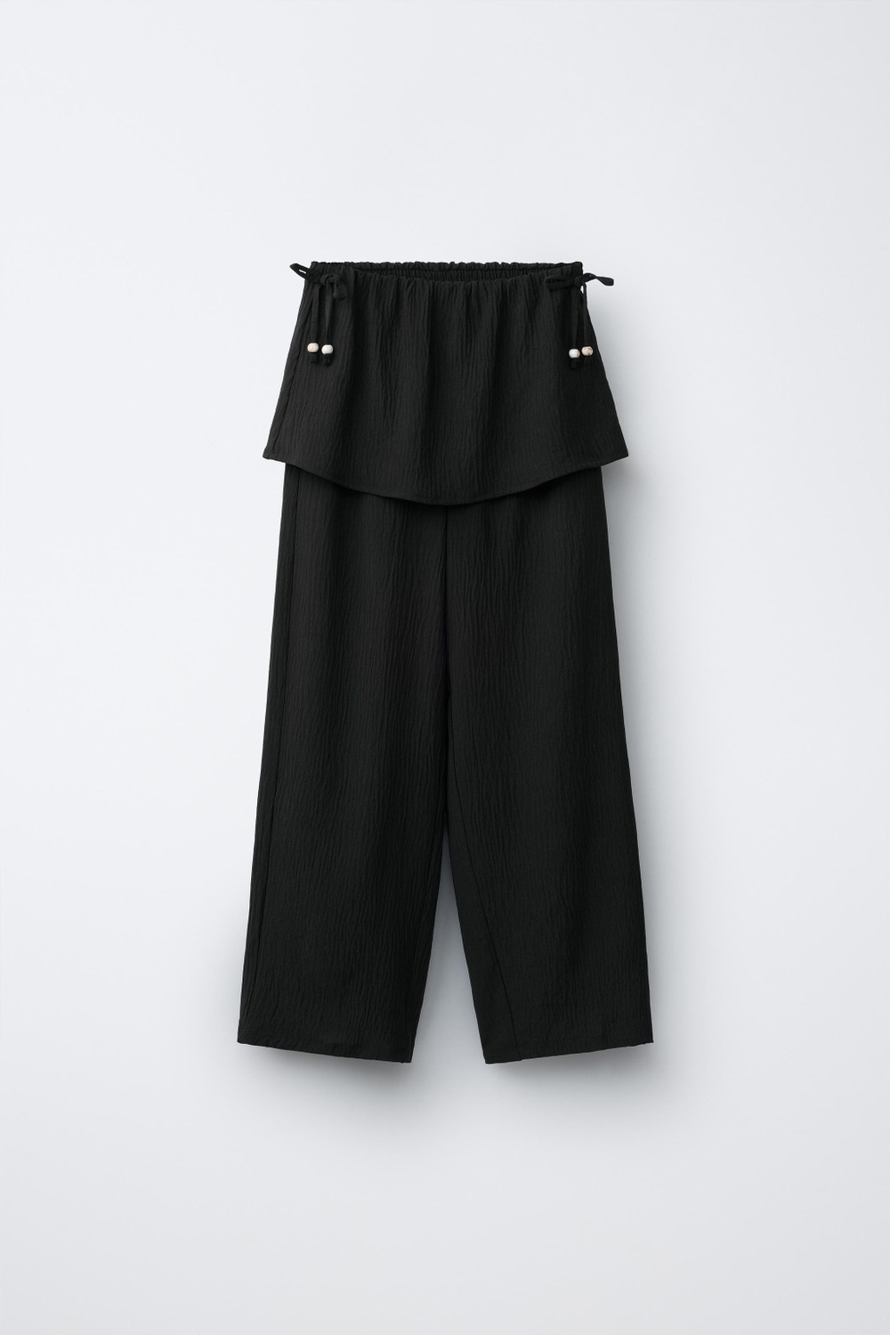ZARA БРЮКИ WIDE LEG С ЮБКОЙ, ЧЕРНЫЙ