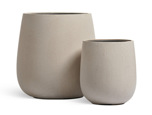 Кашпо TREEZ Effectory Beton Design-Чаша Белый песок в-35 см, д-32 см 41.33-02-24-119-BE-32