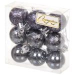 Новогодние шары 3 см (набор 9 шт) «Микс фактур», графит