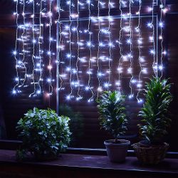 ULD-C1515-160-DTA WHITE IP20 Занавес светодиодный.1.5х1.5 м. 160 led. белый. с контроллером. провод прозрачный. IP20