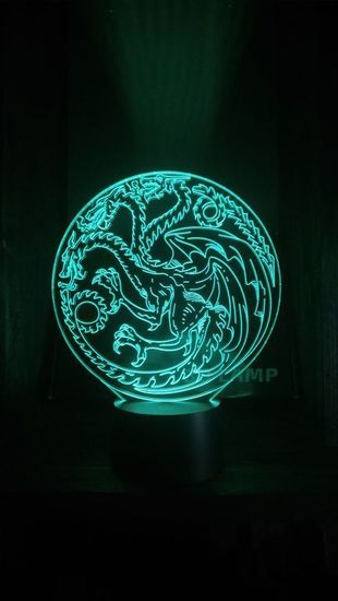 3D лампа Игра Престолов дом Таргариенов