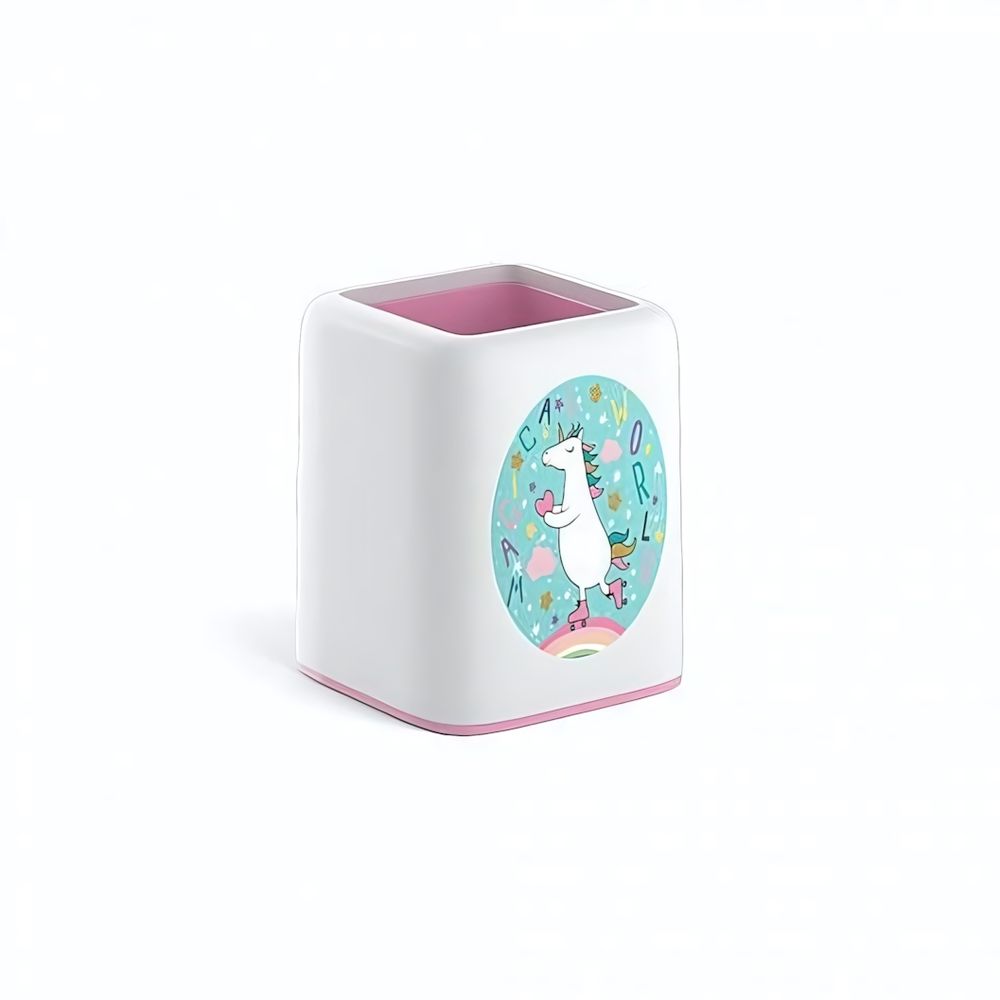 Подставка настольная Forte, Rainbow Skate, белый с розовой пастельной вставкой (ErichKrause)