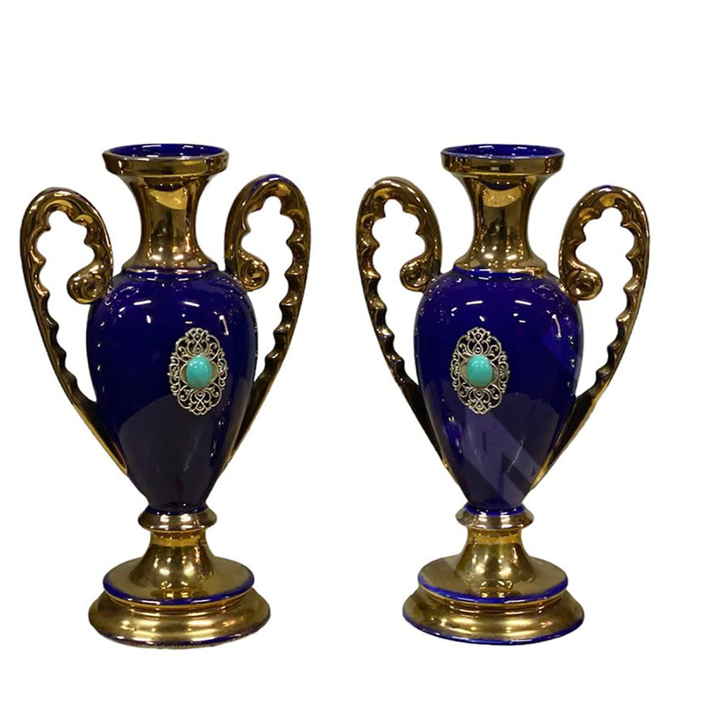 Пара амфор. Фарфор, бирюза, золото. Европа. ХХ в.