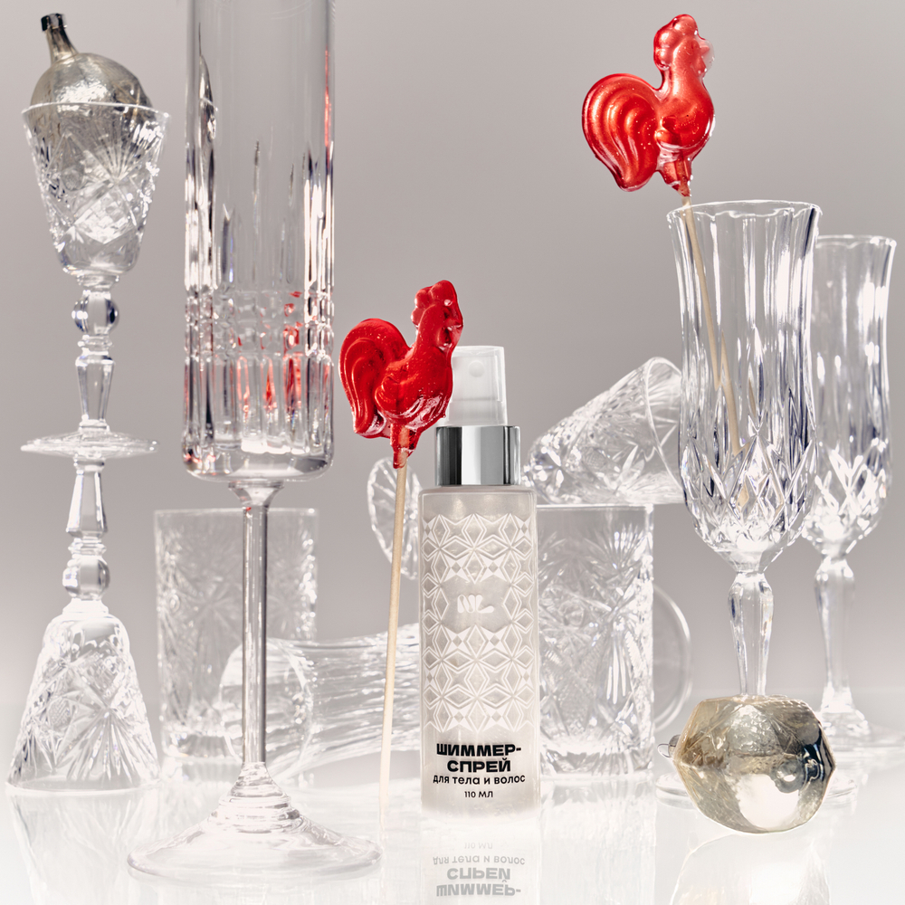 Шиммер-спрей для тела и волос 110мл мельчайший, золотистый