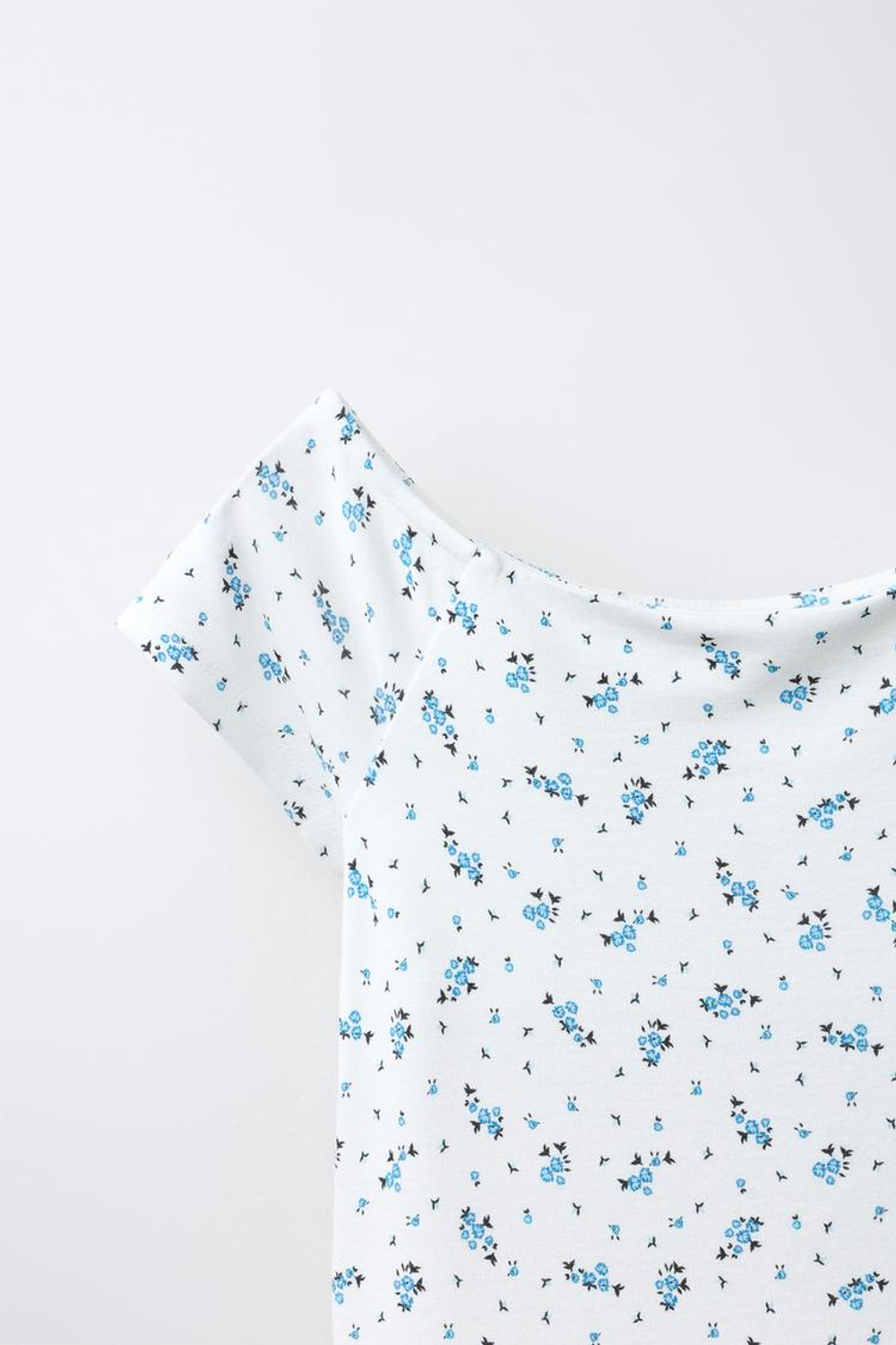 ZARA ПЛАТЬЕ ИЗ ТРИКОТАЖА «РОМА» С ПРИНТОМ, СИНИЙ/БЕЛЫЙ