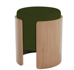 Пуф Lagom (зеленый, натуральный дуб)