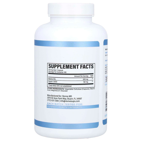 Revive, бетаин гидрохлорид, 180 вегетарианских капсул