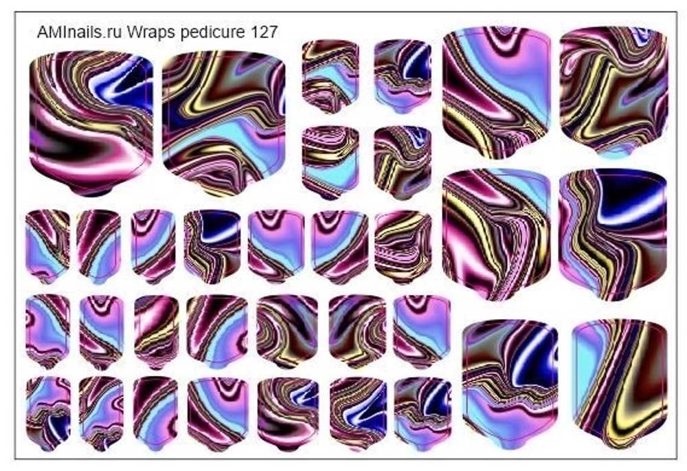 Пленки для ногтей Aminails Wraps pedicure 127