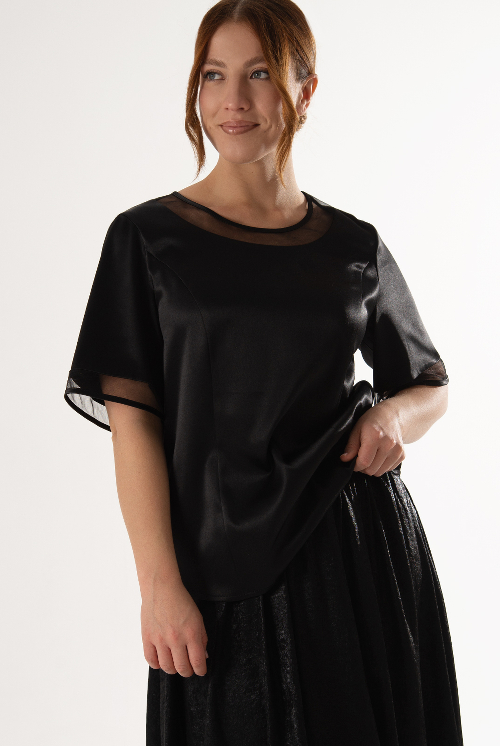 Блузка женская 4504зп, черный #347Ч094504зп