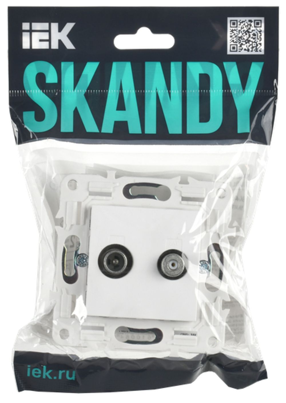SKANDY Розетка двойная TV+SAT SK-A13W арктический белый IEK