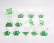 Фигуры геометрические 8 см. Набор прозрачный (14 фигур)