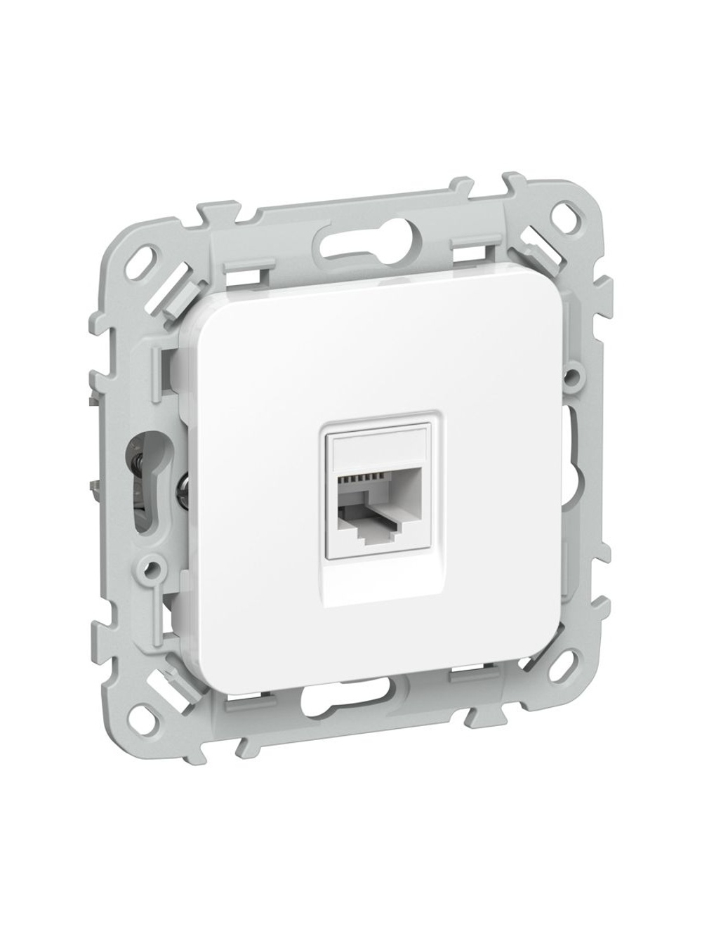 Розетка компьютерная СП FLITE РК6-1-0-ФлБ RJ45 кат.6 UTP механизм бел. IEK FI-K12-2-K01