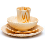 Набор деревянных тарелок и стакан Art of Siberia из сибирской пихты. TN35