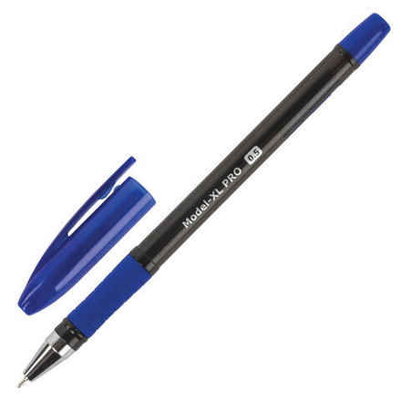 Ручка шариковая масляная с грипом BRAUBERG "Model-XL PRO", СИНЯЯ,узел 0,5 мм, линия письма 0,25 мм