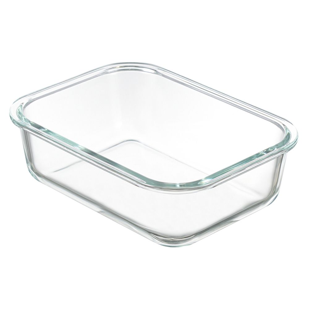 Контейнер для запекания и хранения прямоугольный Click Glass, 1 л, светло-серый