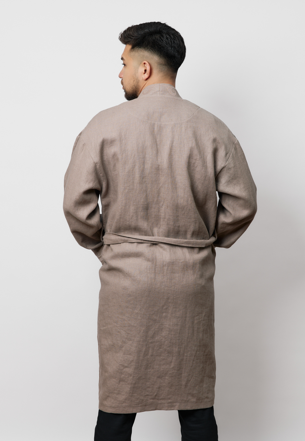 Шапан льняной длинный OYU TOLQYN BEIGE