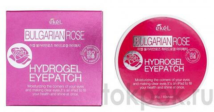 Гидрогелевые патчи для глаз EKEL Bulgarian Rose Hydrogel Eye Patch, 60 шт
