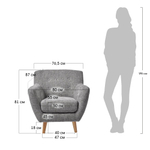 Кресло Picasso серый, шенилл