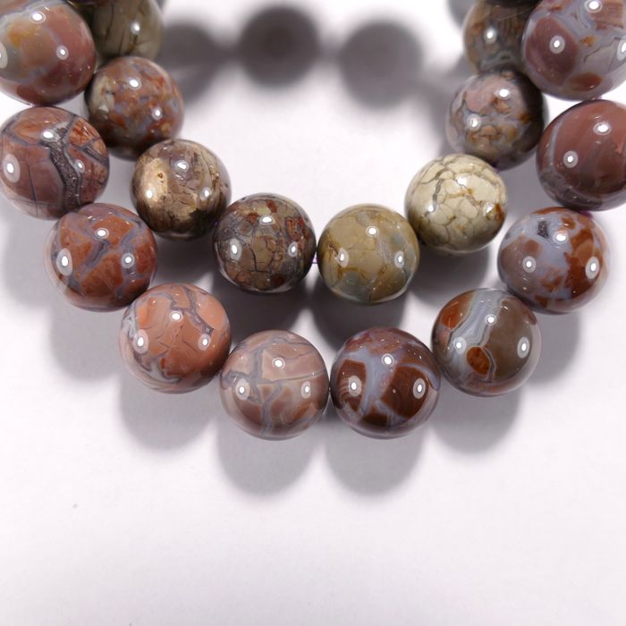 Бусина из агата Алашанского, рисунчатого, шар гладкий 14 мм