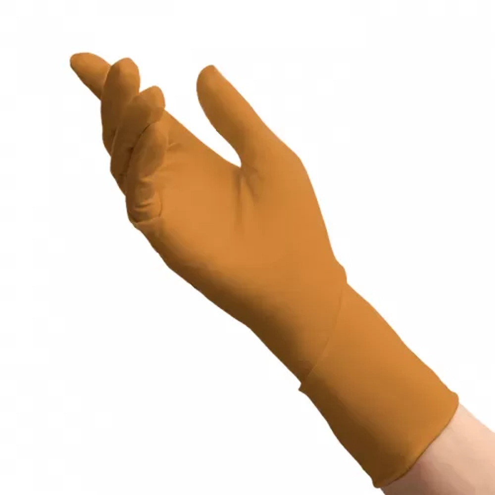 Перчатки латексные хирургические стерильные неопудренные текстурированные анатомические для микрохирургии Benovy размер 7 50 пар коричневые