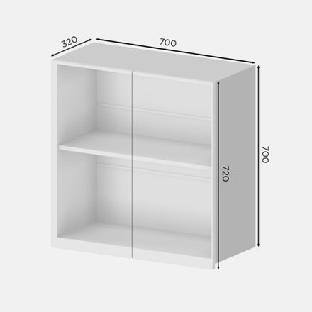 Кухня Модуль В 700 верхний Графит / Ясень